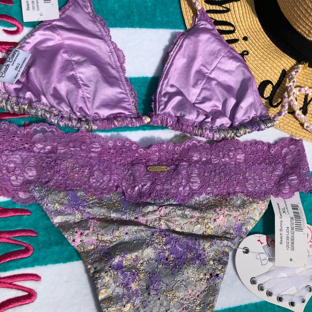 NWT Beach bunny Sugar Magnolias lavender XL set - Picture 14 of 16